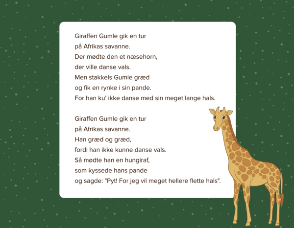 Giraffen Gumle sangtekst